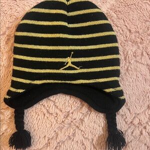 Jordan Jumpman Infant Black and Gold Striped Beanie with Logo